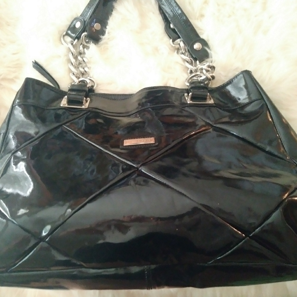 Marco Buggiani Large Black Patent Leather Tote Sho
